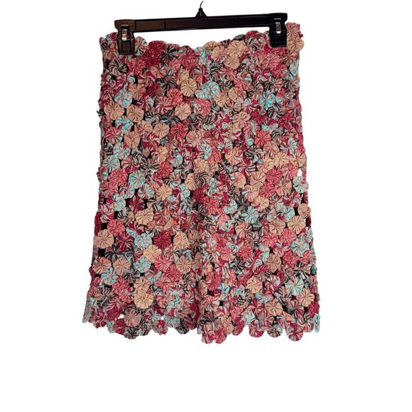 ULLA JOHNSON Ariella Handmade Multicolor Floral Asymmetrical Mini Skirt Size XS - Picture 3 of 6